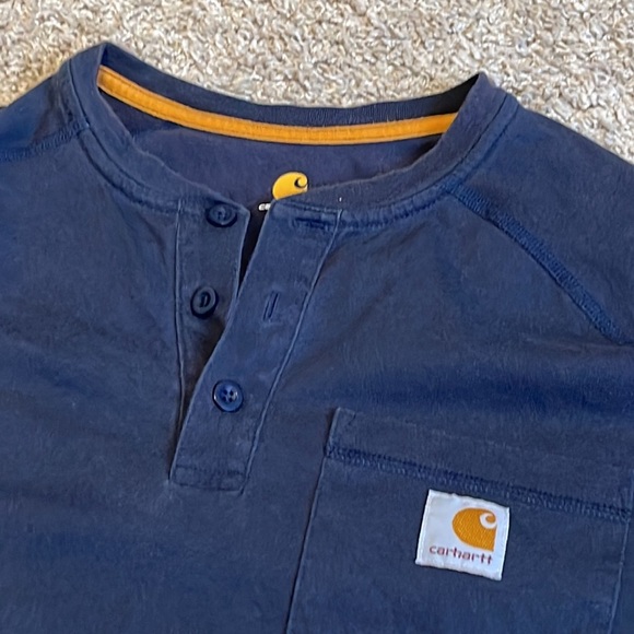 Carhartt Men's relaxed Fit Heavyweight Short-Sleeve Pocket Henley T-Shirt - Picture 5 of 7